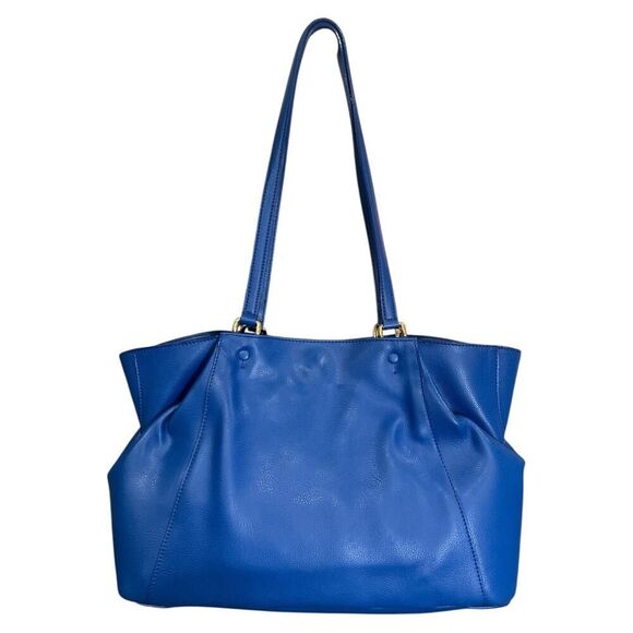 Piero Guidi Handbag Blue Leather Tote Magic Circus Accent Pocket - Picture 2 of 7